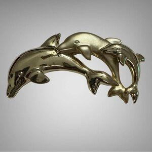 VINTAGE L RAZZA DOLPHINS BROOCH